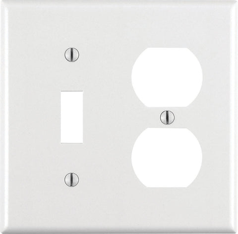 Leviton White 2 gang Thermoset Plastic Duplex/Toggle Wall Plate 1 pk (Pack of 25)