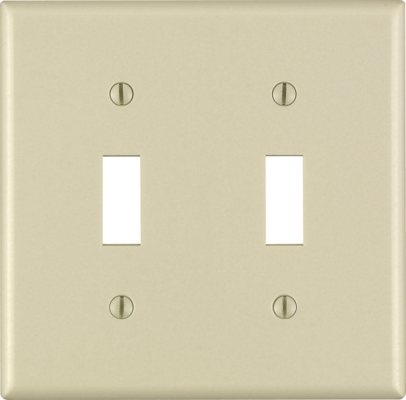 Leviton Ivory 2 gang Thermoset Plastic Toggle Wall Plate 1 pk (Pack of 25)