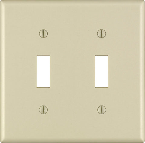 Leviton Ivory 2 gang Thermoset Plastic Toggle Wall Plate 1 pk (Pack of 25)