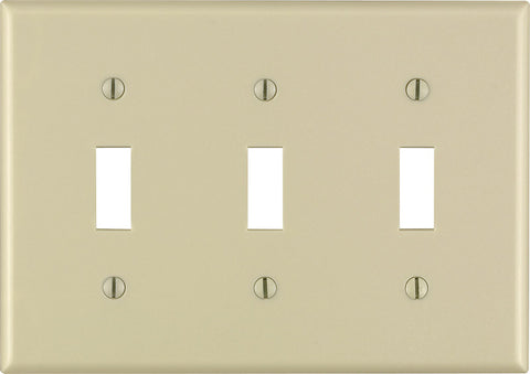 Leviton Ivory 3 gang Thermoset Plastic Toggle Wall Plate 1 pk