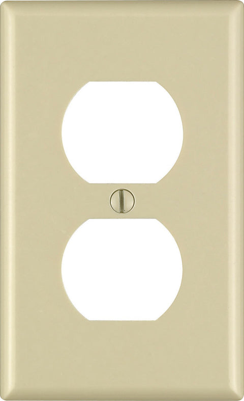 Leviton Ivory 1 gang Thermoset Plastic Duplex Wall Plate 1 pk (Pack of 20)