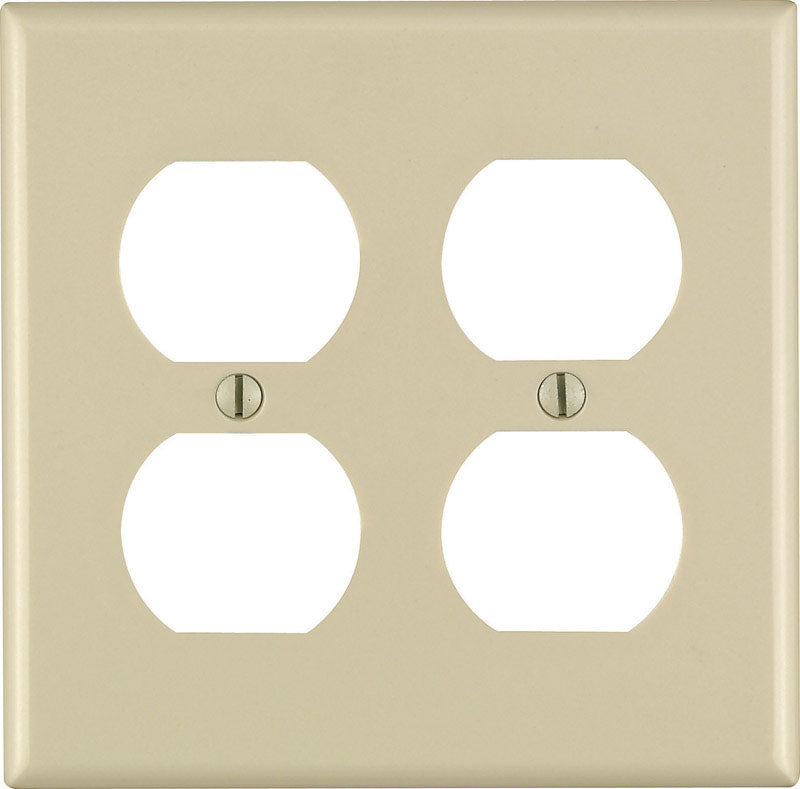 Leviton Ivory 2 gang Thermoset Plastic Duplex Wall Plate 1 pk (Pack of 25)
