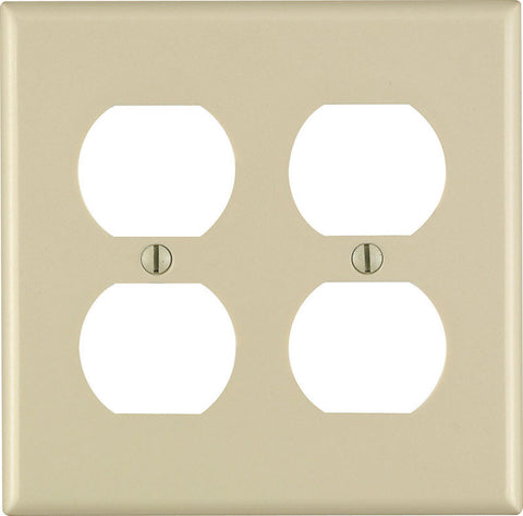 Leviton Ivory 2 gang Thermoset Plastic Duplex Wall Plate 1 pk (Pack of 25)