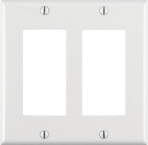 Leviton Decora White 2 gang Thermoset Plastic Decorator Wall Plate 1 pk (Pack of 25)