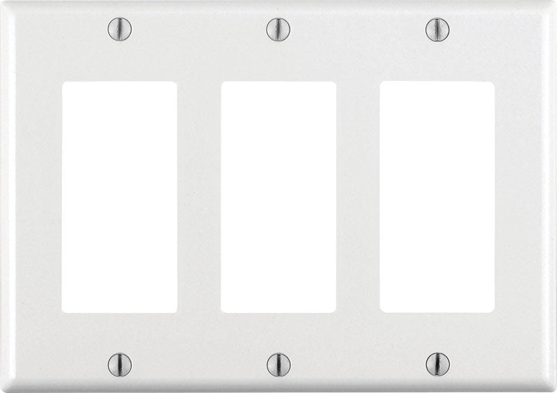 Leviton White 3 gang Thermoset Plastic Decorator Wall Plate 1 pk (Pack of 10)
