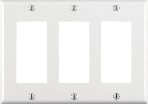 Leviton White 3 gang Thermoset Plastic Decorator Wall Plate 1 pk (Pack of 10)