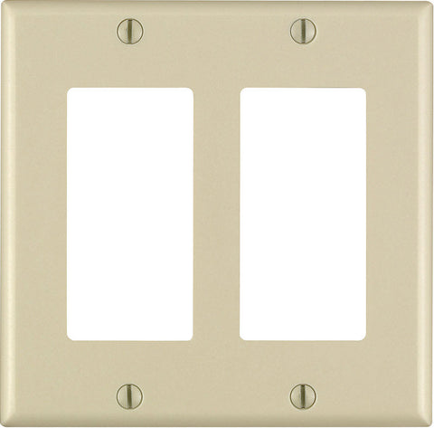 Leviton Decora Ivory 2 gang Thermoset Plastic Decorator Wall Plate 1 pk