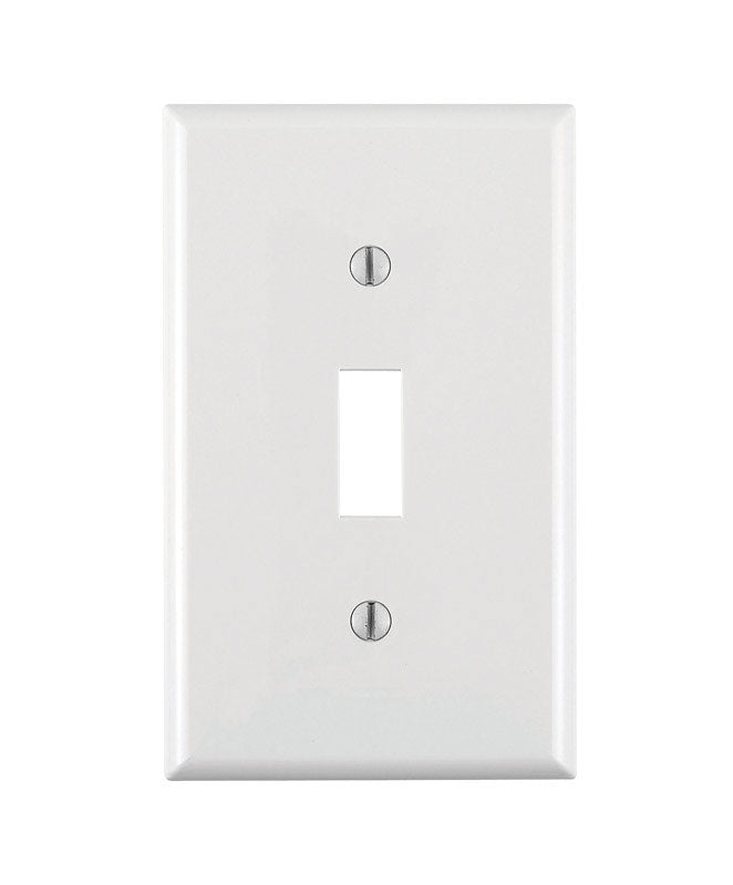 Leviton White 1 gang Thermoplastic Nylon Toggle Wall Plate 1 pk (Pack of 20)