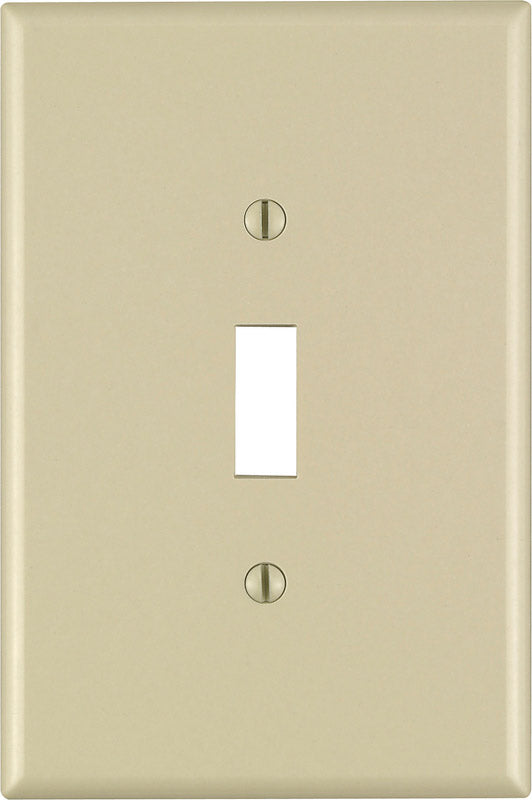 Placa de pared Leviton color marfil para interruptor de palanca de 1 ganga, plástico termofijo, paquete de 1