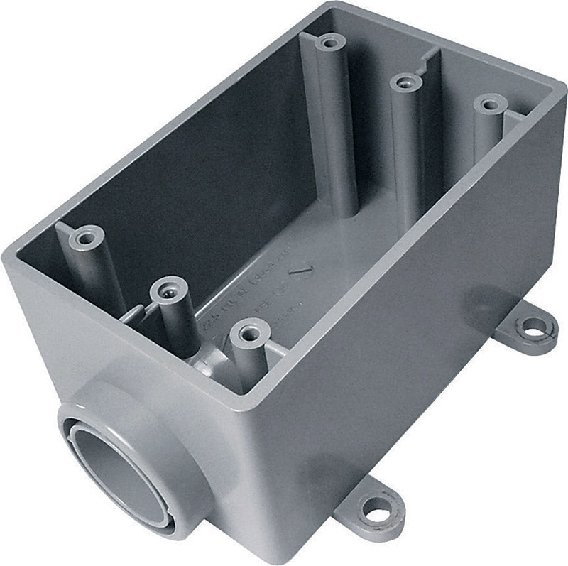 Cantex New and Old Work 18 cu in Rectangle PVC 1 gang Electrical Box Gray