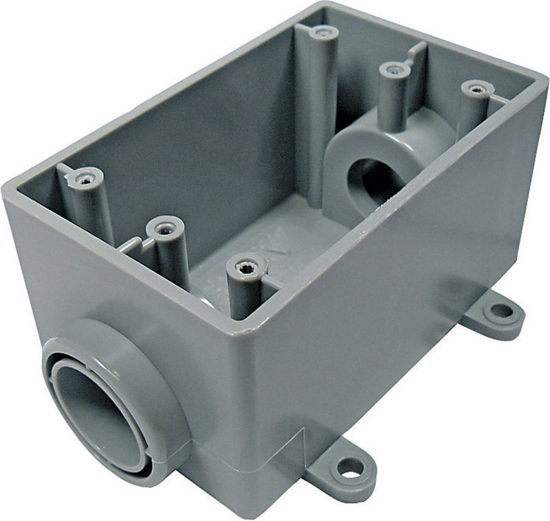 Cantex New and Old Work 18 cu in Rectangle PVC 1 gang Outlet Box Gray