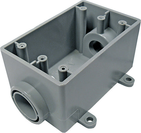 Cantex New and Old Work 18 cu in Rectangle PVC 1 gang Outlet Box Gray