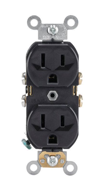 Leviton 15 amps 125 V Duplex Black Outlet 5-15R 1 pk (Pack of 10)