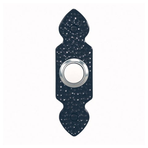 Heath Zenith Hammered Black Plastic Wired Pushbutton Doorbell