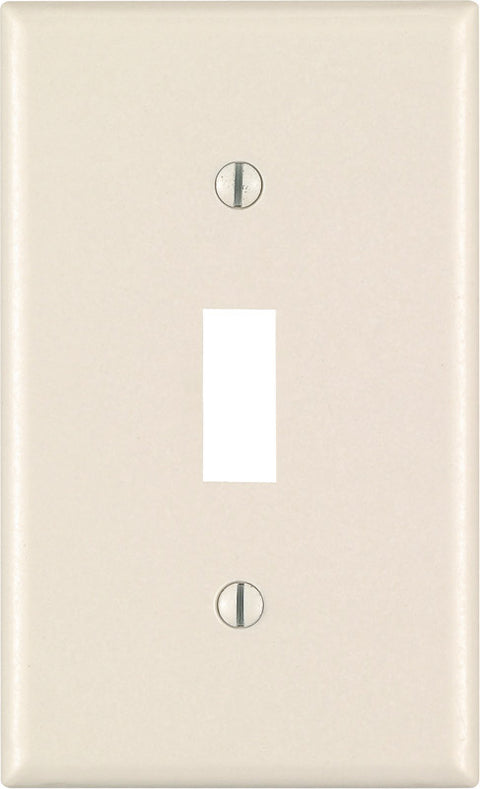 Leviton Light Almond 1 gang Thermoset Plastic Toggle Wall Plate 1 pk