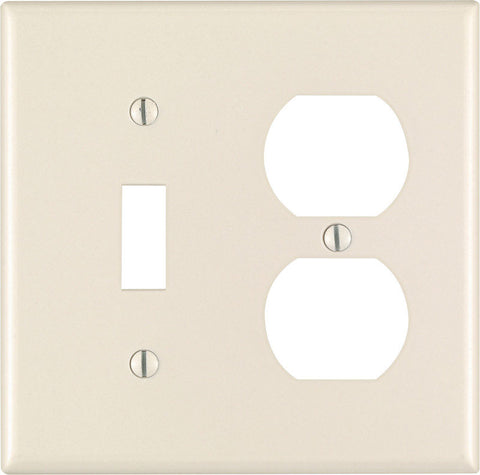Leviton Almond 2 gang Plastic Duplex/Toggle Wall Plate 1 pk