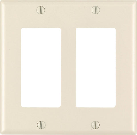 Leviton Decora Light Almond 2 gang Thermoset Plastic Decorator Wall Plate 1 pk