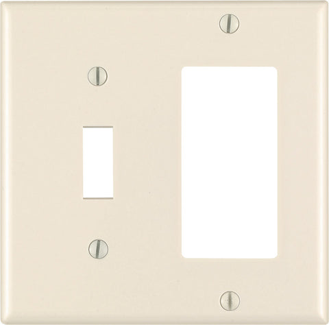 Leviton Decora Almond 2 gang Thermoset Plastic Decorator/Toggle Wall Plate 1 pk