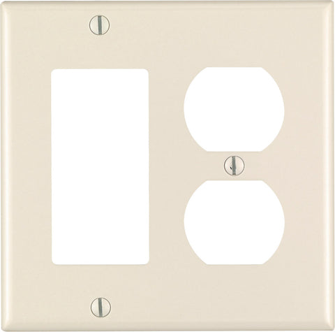 Leviton Almond 2 gang Thermoset Plastic Decorator/Duplex Wall Plate 1 pk