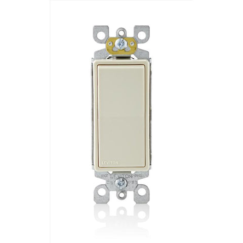 Leviton Decora 15 amps Single Pole Rocker AC Quiet Switch Light Almond 1 pk