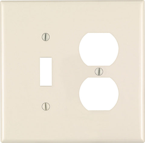Leviton Almond 2 gang Nylon Duplex/Toggle Wall Plate 1 pk
