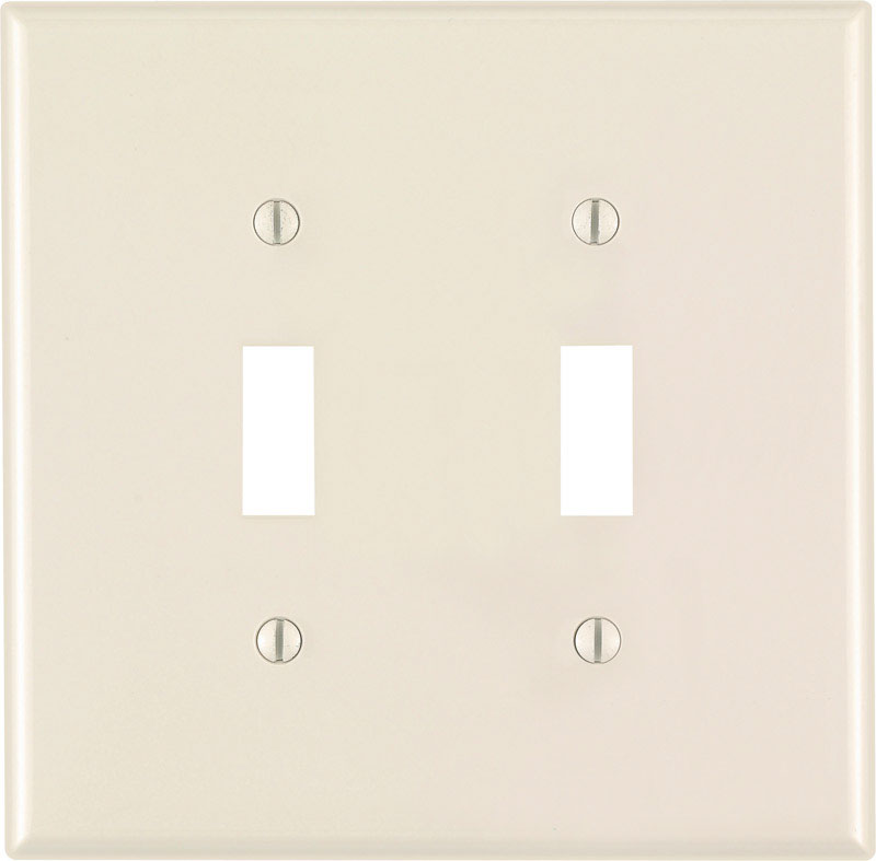 Placa de pared Leviton color almendra para 2 interruptores de palanca de nailon, 1 ud.