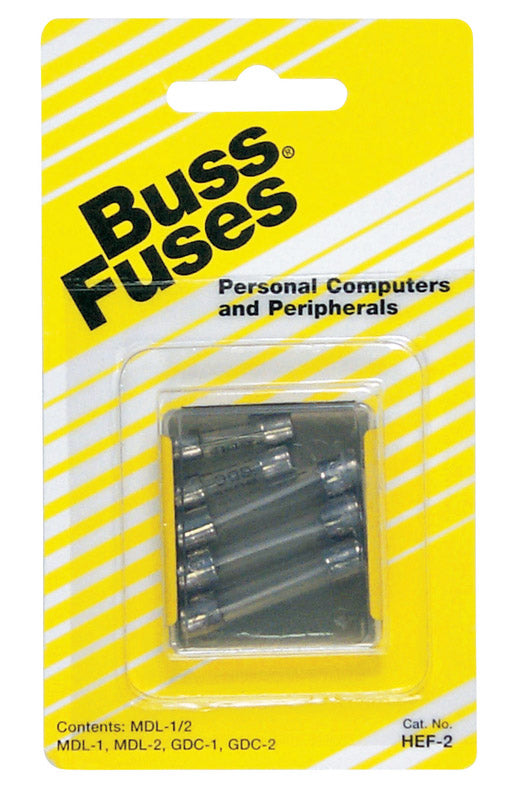 Fusibles tubulares Bussmann de amperaje surtido, paquete de 5