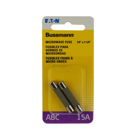 Bussmann 15 amps Fast Acting Microwave Fuse 2 pk