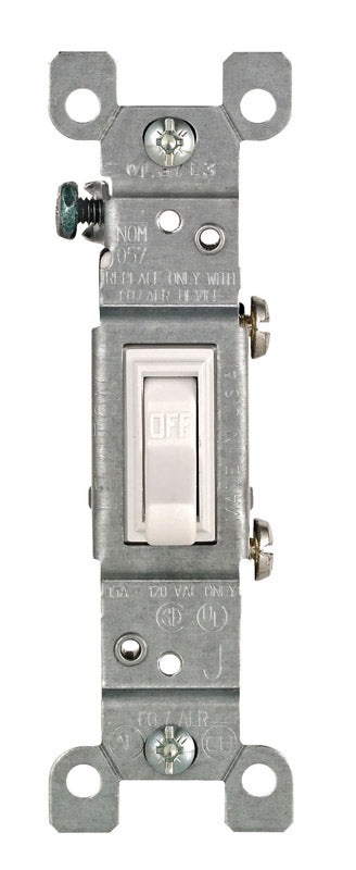 Interruptor silencioso de CA Leviton CO/ALR de 15 amperios, palanca simple, blanco, paquete de 1