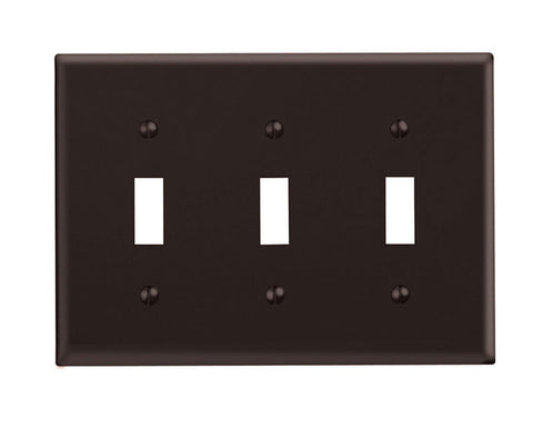Leviton Brown 3 gang Thermoset Plastic Toggle Wall Plate 1 pk