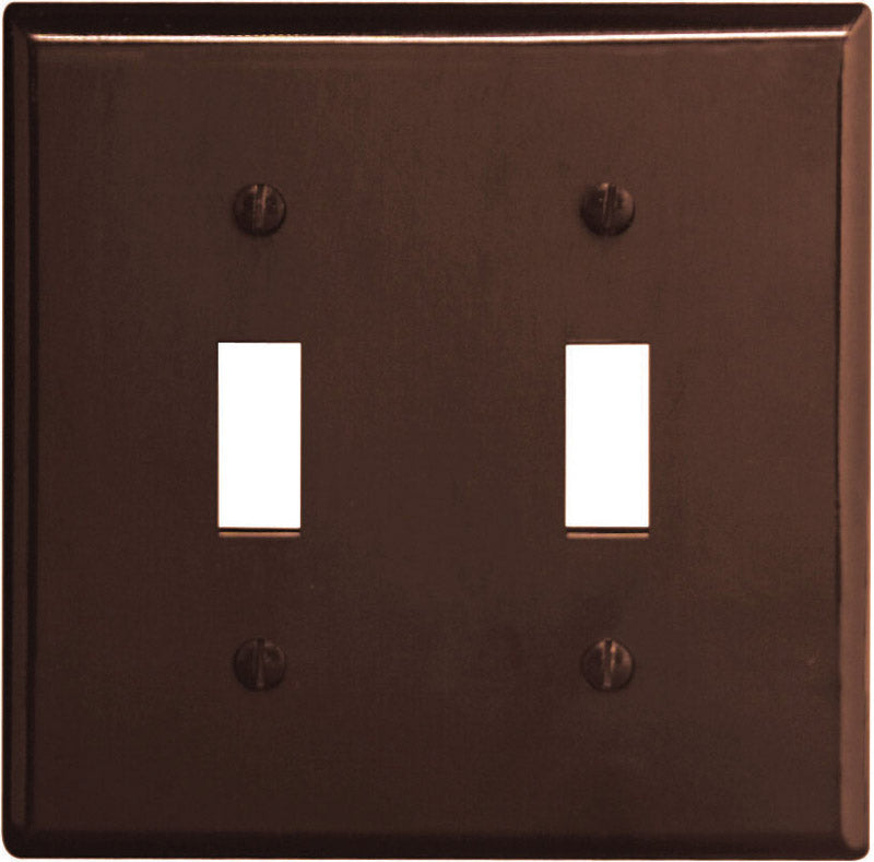 Placa de pared Leviton marrón de 2 palancas de plástico termofijado, paquete de 1