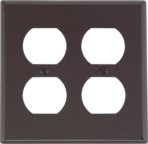 Leviton Brown 2 gang Plastic Duplex Wall Plate 1 pk