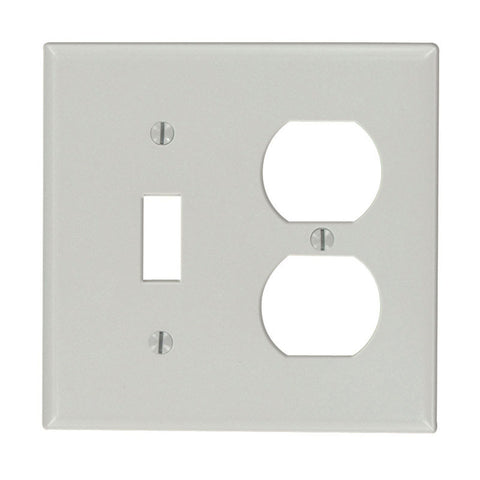Leviton Gray 2 gang Thermoset Plastic Duplex/Toggle Wall Plate 1 pk