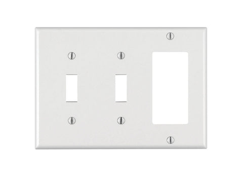 Leviton White 3 gang Thermoset Plastic Decorator/Toggle Wall Plate 1 pk