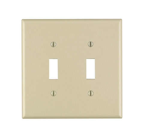 Leviton Ivory 2 gang Plastic Toggle Wall Plate 1 pk