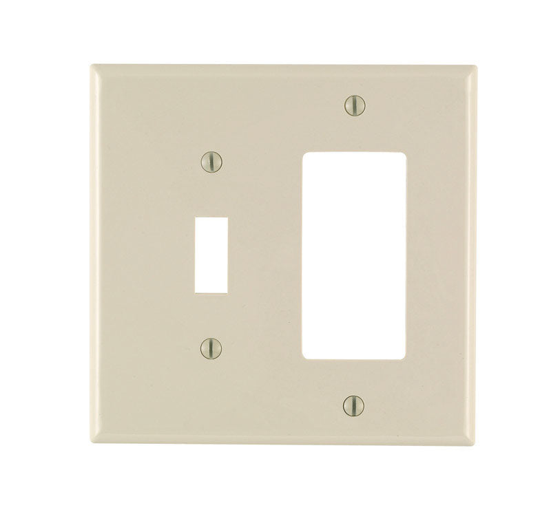 Placa de pared Leviton color almendra de nailon para 2 interruptores decoradores/palanca, 1 ud.