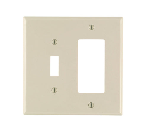 Leviton Almond 2 gang Nylon Decorator/Toggle Wall Plate 1 pk