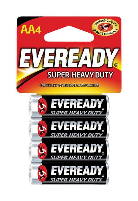 Eveready Super Heavy Duty AA Zinc Carbon Batteries 4 pk Carded (Pack of 24)