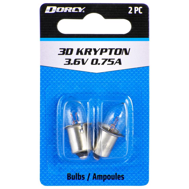 Dorcy 3D Clear Krypton Flashlight Bulb 3.6 V Bayonet Base (Pack of 12)