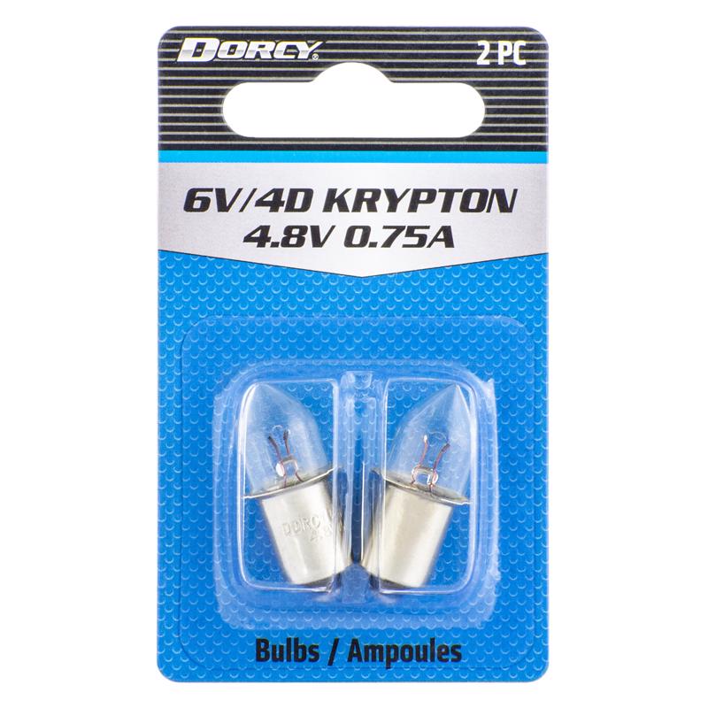 Dorcy 6V/4D Clear Krypton Flashlight Bulb 2.2 V Bayonet Base (Pack of 12)