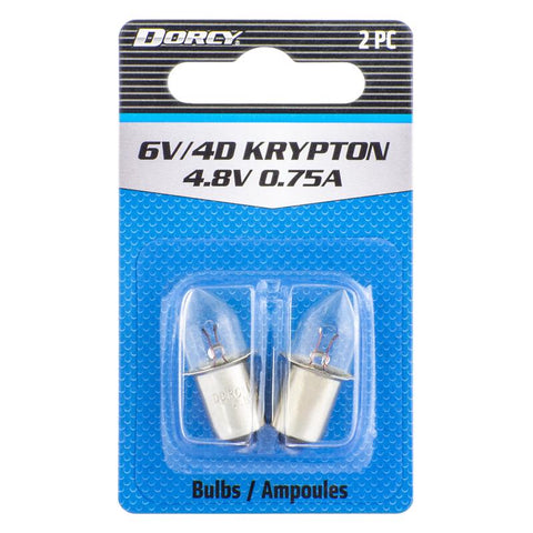 Dorcy 6V/4D Clear Krypton Flashlight Bulb 2.2 V Bayonet Base (Pack of 12)