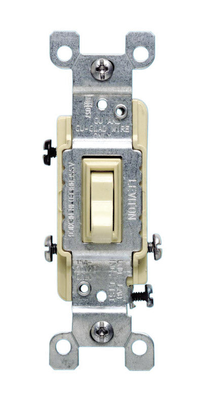 Leviton 15 amps Toggle Switch Ivory 1 pk (Pack of 10)