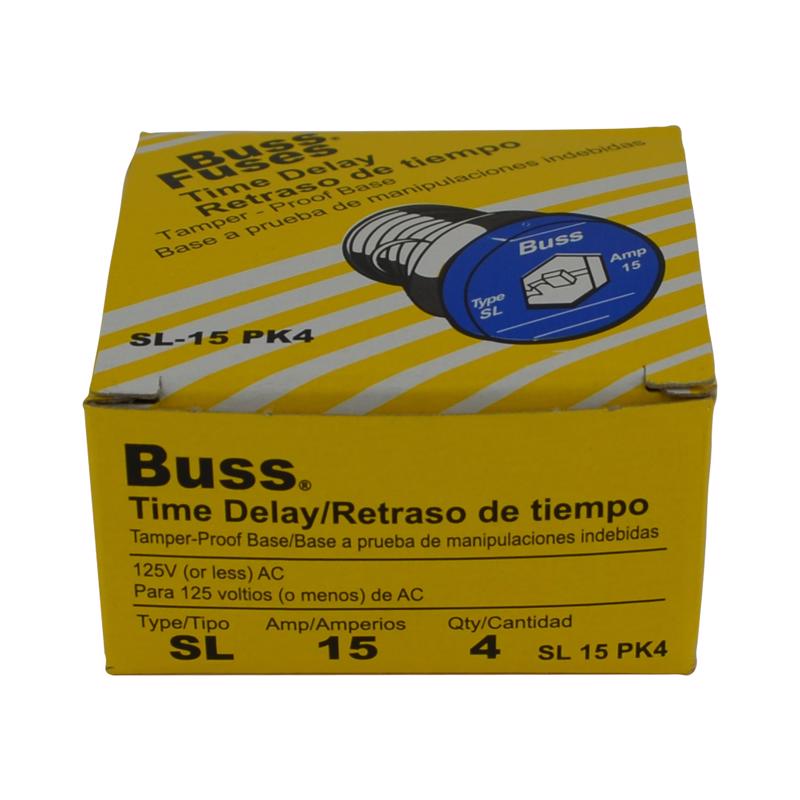 Bussmann 15 amps Tamper Proof Plug Fuse 4 pk