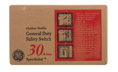 GE 30 amps Fusible 2-Pole Fuse Safety Switch