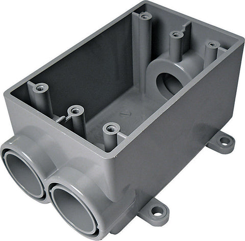 Cantex New Work 20 cu in Rectangle PVC 1 gang Electrical Box Gray