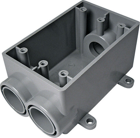 Cantex New Work 18 cu in Rectangle PVC 1 gang Electrical Box Gray