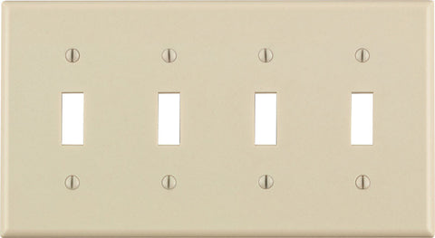 Leviton Almond 4 gang Thermoset Plastic Toggle Wall Plate 1 pk