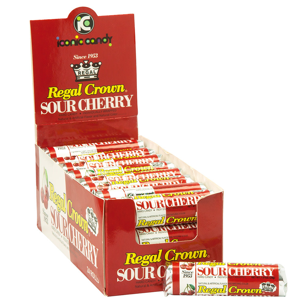 Regal Crown Sour Cherry Hard Candy Rolls, 1.01 oz (24 Count)