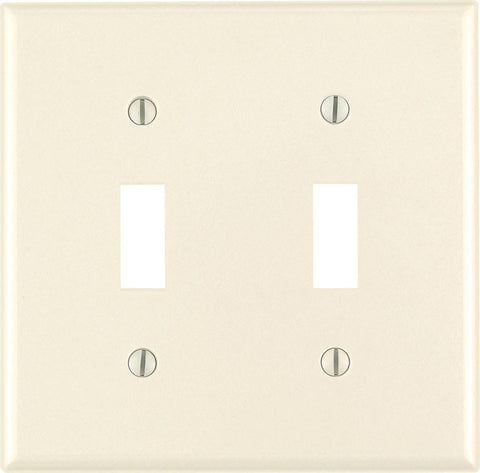 Leviton Almond 2 gang Thermoset Plastic Toggle Wall Plate 1 pk