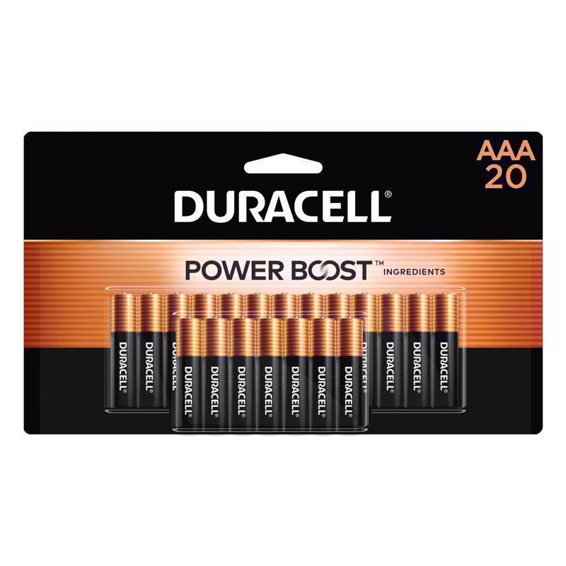 Baterías alcalinas AAA Duracell Coppertop, paquete de 20 con tarjeta